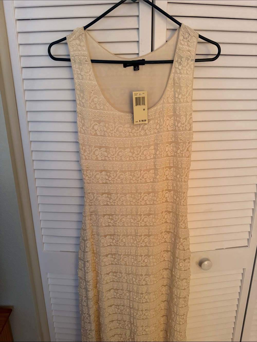 NWT $98 Max Studio / Max Edition Ivory Lace Sleeveless Maxi Dress, Medium - Picture 2 of 8